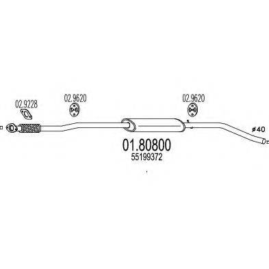 MTS 0180800 Середній глушник вихлопних газів