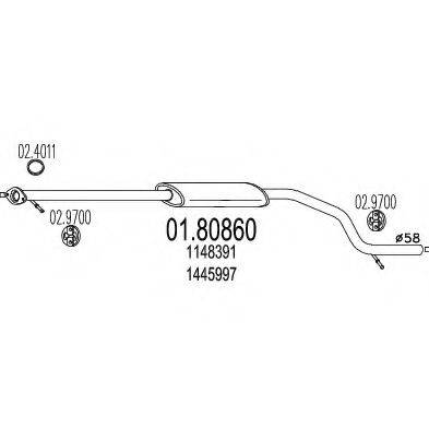 MTS 0180860 Середній глушник вихлопних газів