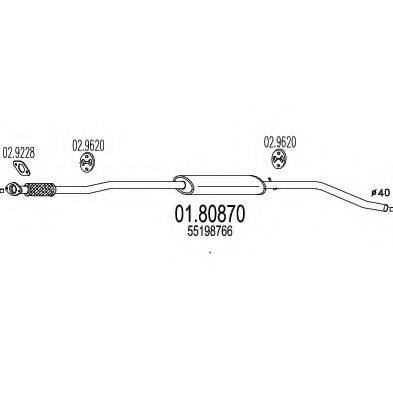 MTS 0180870 Середній глушник вихлопних газів