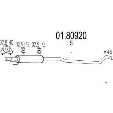 MTS 0180920 Середній глушник вихлопних газів