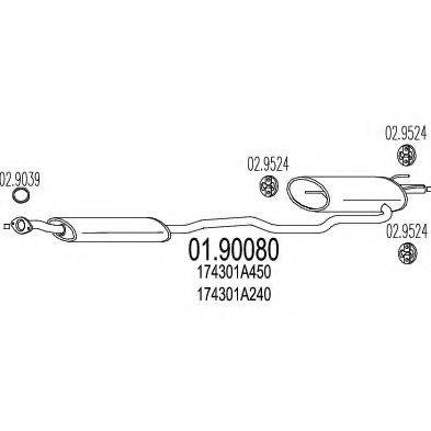 MTS 0190080 Глушник вихлопних газів кінцевий