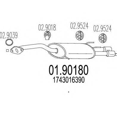 MTS 0190180 Глушник вихлопних газів кінцевий