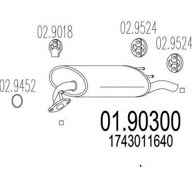 MTS 0190300 Глушник вихлопних газів кінцевий