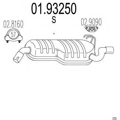MTS 0193250 Глушник вихлопних газів кінцевий