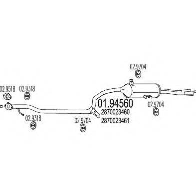 MTS 0194560 Глушник вихлопних газів кінцевий