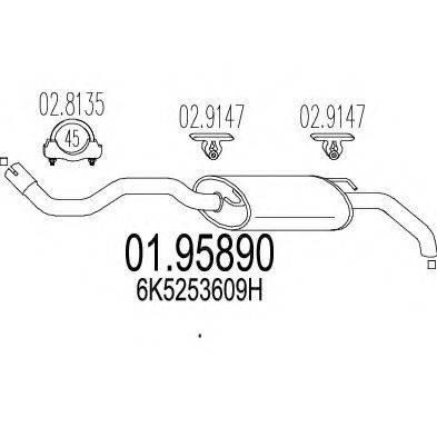 MTS 0195890 Глушник вихлопних газів кінцевий