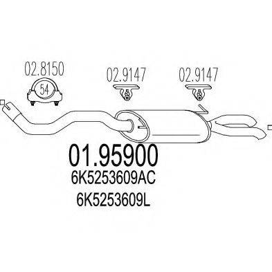 MTS 0195900 Глушник вихлопних газів кінцевий