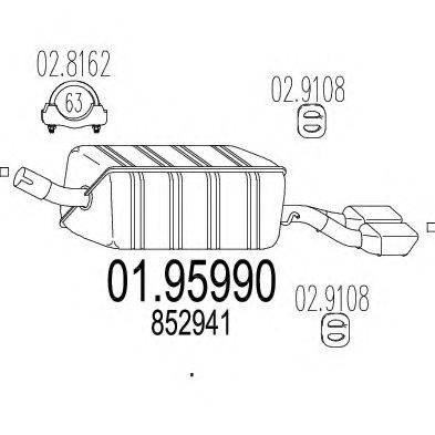 MTS 0195990 Глушник вихлопних газів кінцевий