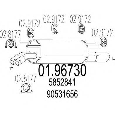 MTS 0196730 Глушник вихлопних газів кінцевий