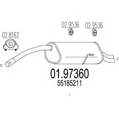 MTS 0197360 Глушник вихлопних газів кінцевий
