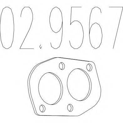 MTS 029567 Прокладка, труба вихлопного газу