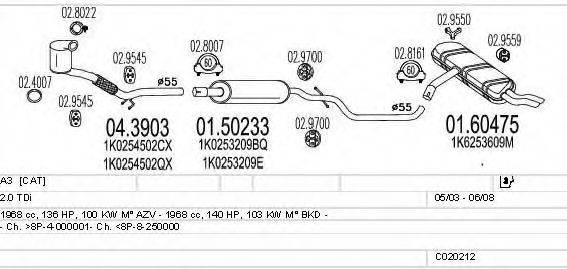 MTS C020212000576 Система випуску ОГ