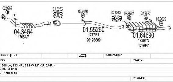 MTS C070436008090 Система випуску ОГ