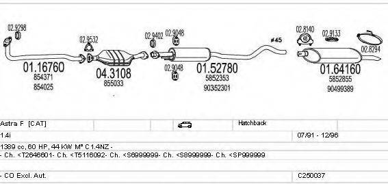 MTS C250037003417 Система випуску ОГ