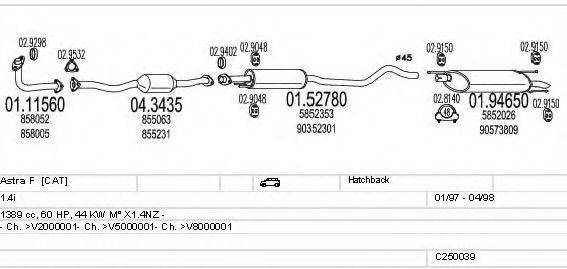 MTS C250039005022 Система випуску ОГ