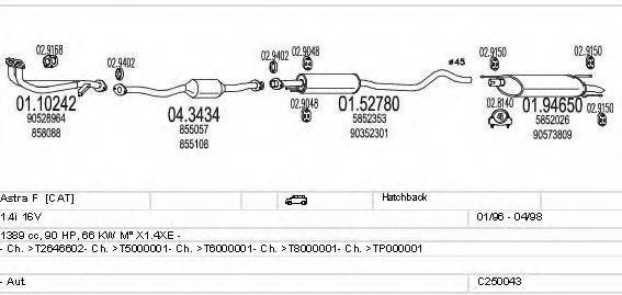 MTS C250043005040 Система випуску ОГ