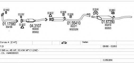 MTS C250268005402 Система випуску ОГ