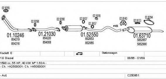 MTS C250861005029 Система випуску ОГ