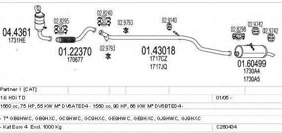 MTS C260434005568 Система випуску ОГ