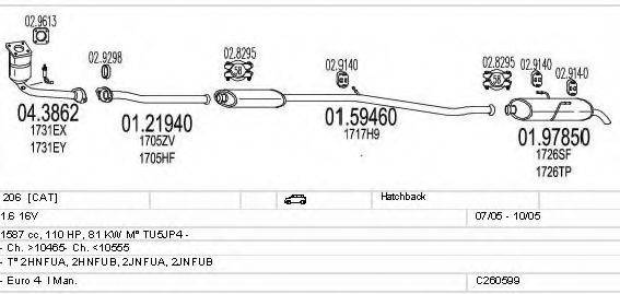 MTS C260599005958 Система випуску ОГ