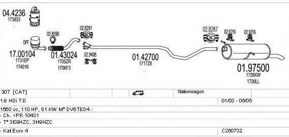 MTS C260732011783 Система випуску ОГ