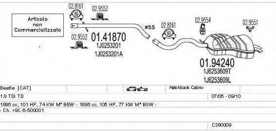 MTS C380009002800 Система випуску ОГ