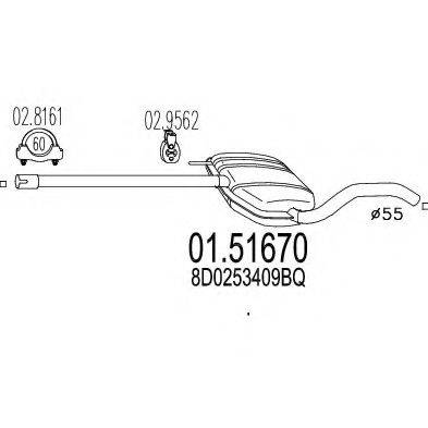 MTS 0151670 Середній глушник вихлопних газів