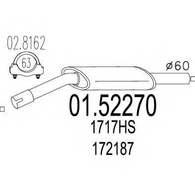 MTS 0152270 Середній глушник вихлопних газів