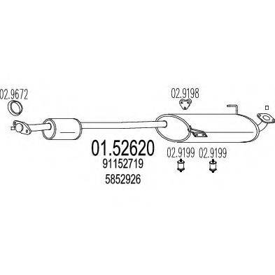 MTS 0152620 Середній глушник вихлопних газів