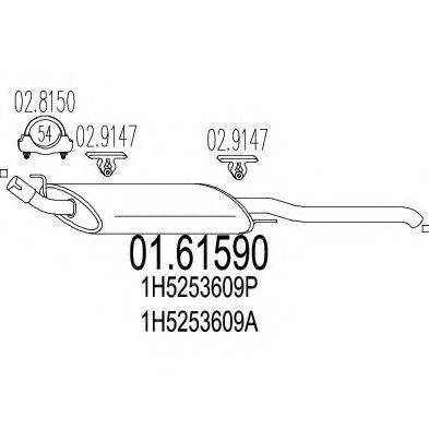 MTS 0161590 Глушник вихлопних газів кінцевий