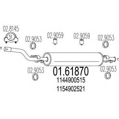 MTS 0161870 Глушник вихлопних газів кінцевий