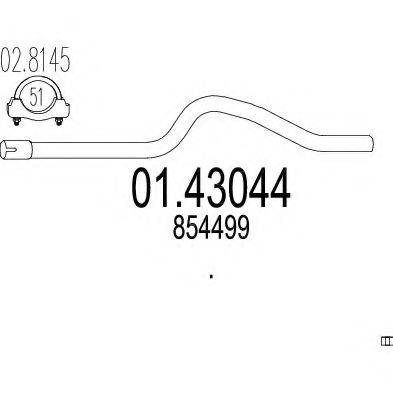 MTS 0143044 Труба вихлопного газу