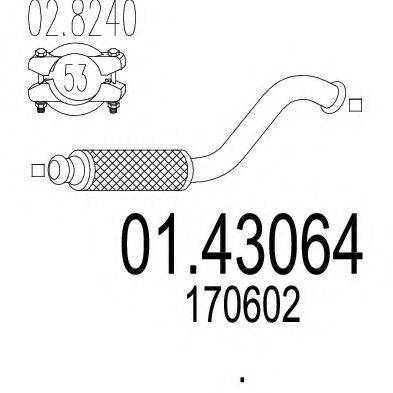 MTS 0143064 Труба вихлопного газу