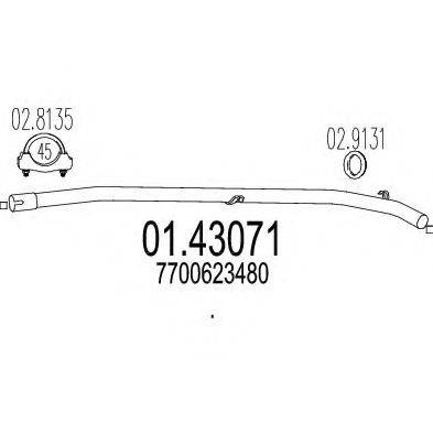 MTS 0143071 Труба вихлопного газу