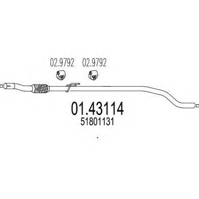 MTS 0143114 Труба вихлопного газу