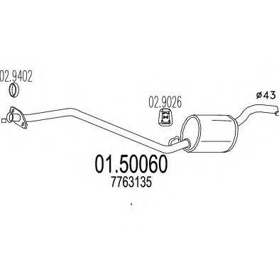 MTS 0150060 Середній глушник вихлопних газів