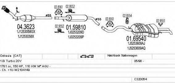 MTS C320054004830 Система випуску ОГ