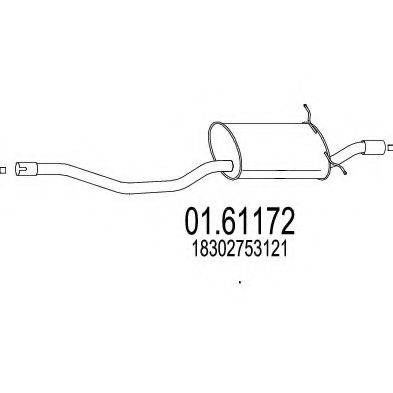 MTS 0161172 Глушник вихлопних газів кінцевий