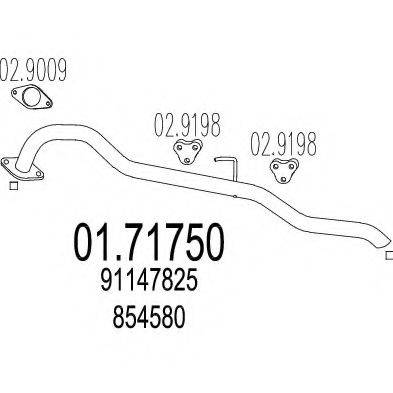 MTS 0171750 Труба вихлопного газу