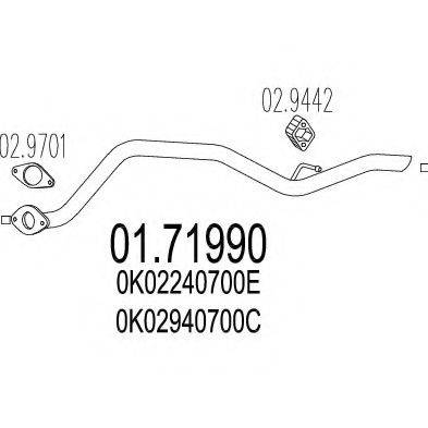 MTS 0171990 Труба вихлопного газу