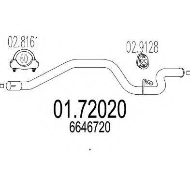 MTS 0172020 Труба вихлопного газу