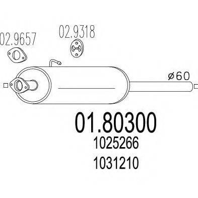 MTS 0180300 Середній глушник вихлопних газів