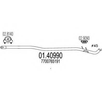 MTS 0140990 Труба вихлопного газу