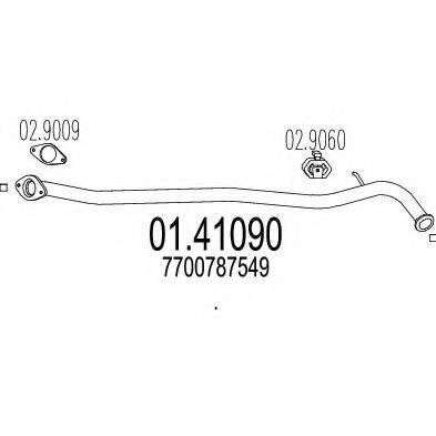 MTS 0141090 Труба вихлопного газу