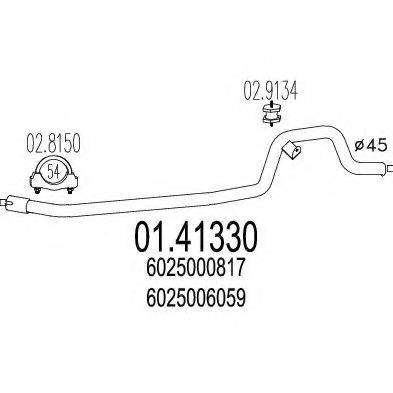 MTS 0141330 Труба вихлопного газу