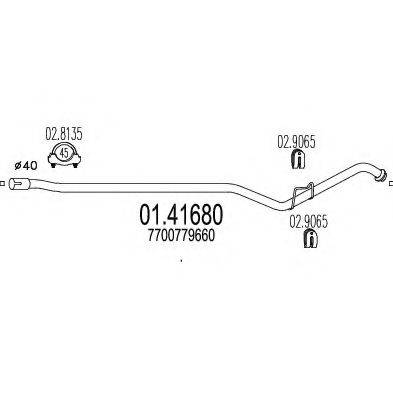 MTS 0141680 Труба вихлопного газу