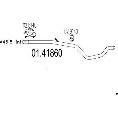 MTS 0141860 Труба вихлопного газу