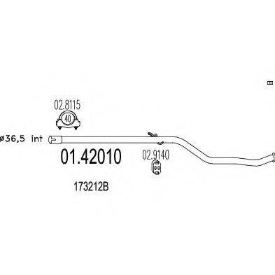 MTS 0142010 Труба вихлопного газу