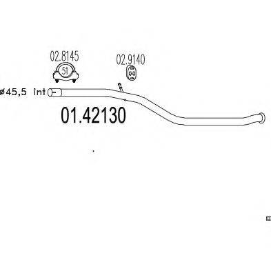 MTS 0142130 Труба вихлопного газу