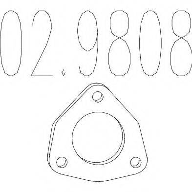 MTS 029808 Прокладка, труба вихлопного газу